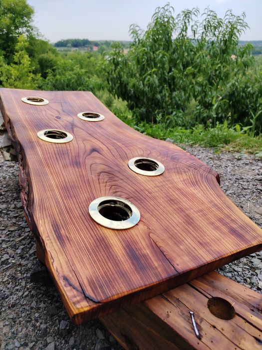 candelabru rustic cu spoturi