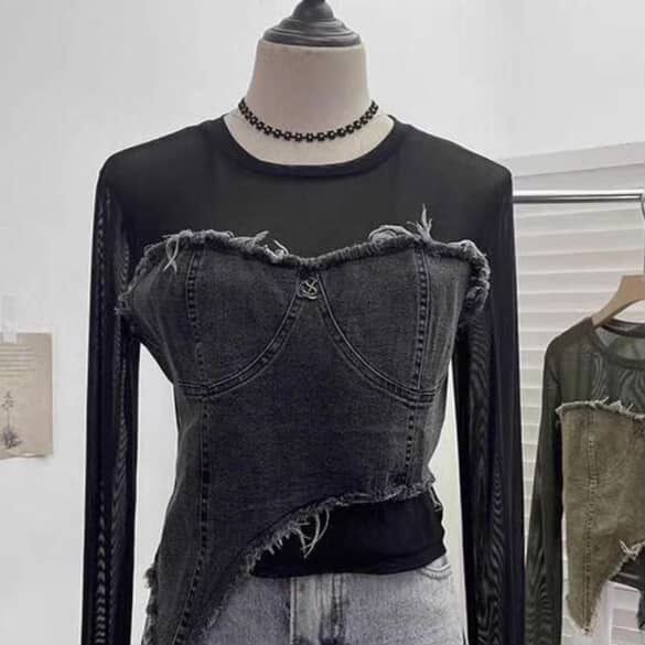 Кофта 2025 с открытой спиной из сетки