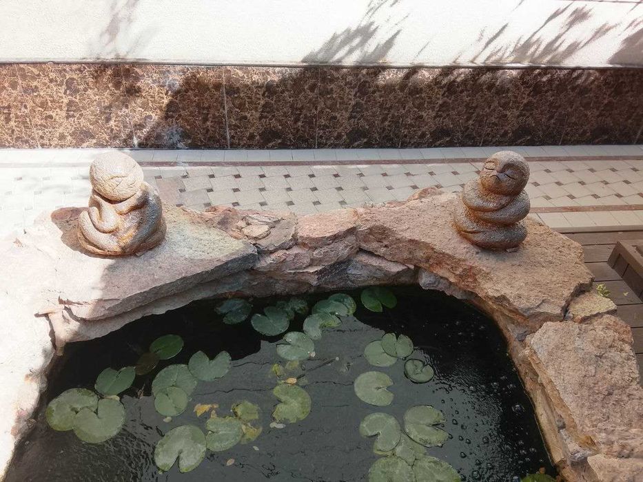 Водопады пруды с внутр циркул воды ручьи. Можно для разведения рыб