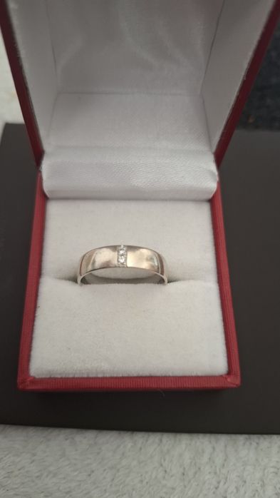 Inel tip verigheta aur 14k si diamante