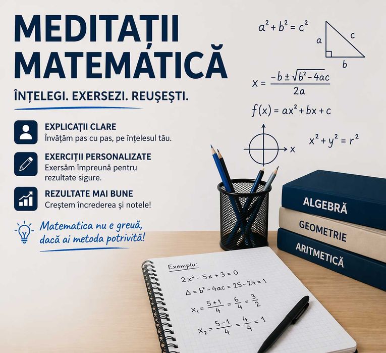 Meditații Matematică Online – Explicații simple | BAC & Evaluare Națională