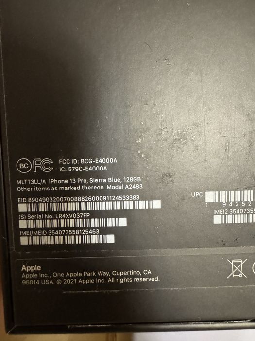 Iphone 13 pro 128 гб Sierra blue