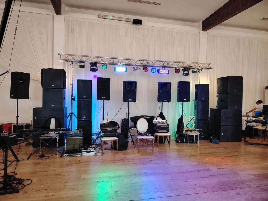 Dj, MC ,Sonorizare, schela lumini ,mașină de fum ușor,