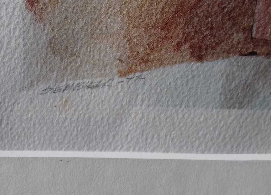 Tablou vechi - femeie la fereastra - semnat