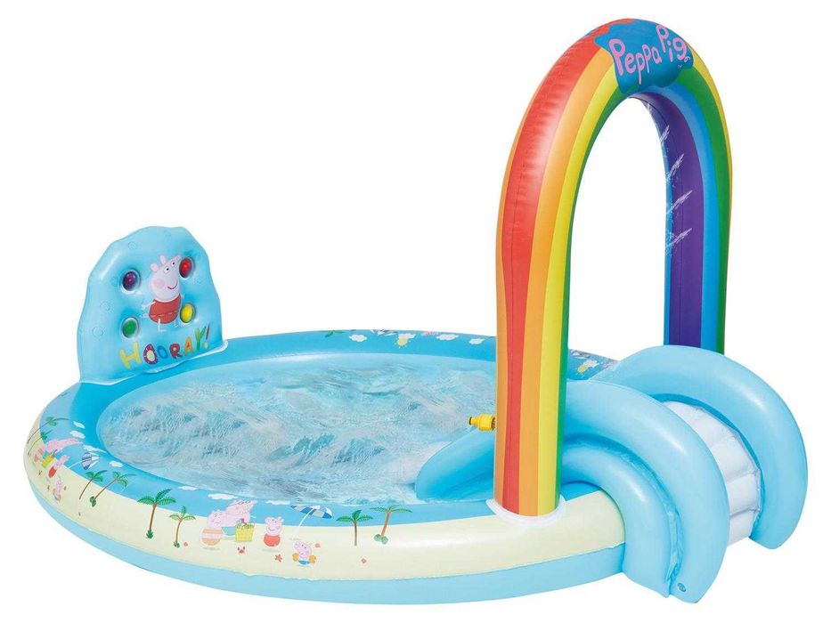 Надуваем басейн център за игра с пързалка и водна пръскачка Peppa Pig Пепа Пиг