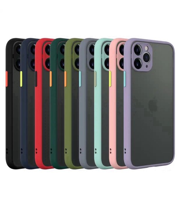 Husa Hybrid Bumper Cas Spate Plastic Mat Iphone 12/13/14/15/16 PRO MAX
