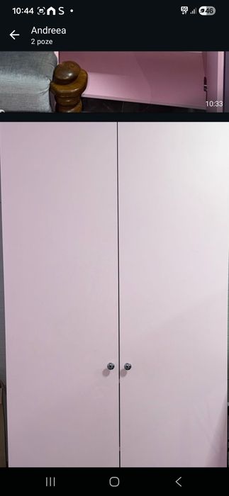 Dulap cu doua uși dimensiuni 2,30m înălțime, adâncime 60cm,lățime  95c