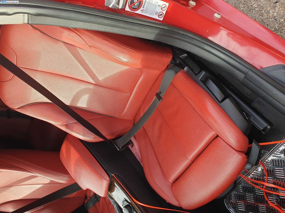 Interior Piele Rosie Scaun Scaune Stanga Dreapta Fata FARA Incalzire si Bancheta cu Spatar Fara Rabatare BMW Seria 3 F30 Berlina Sedan 2011 - 2019 [K1157]