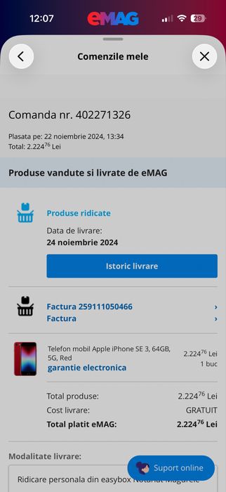 iPhone SE 3 | eMag 2024 64GB Red | cadou 2 huse incluse