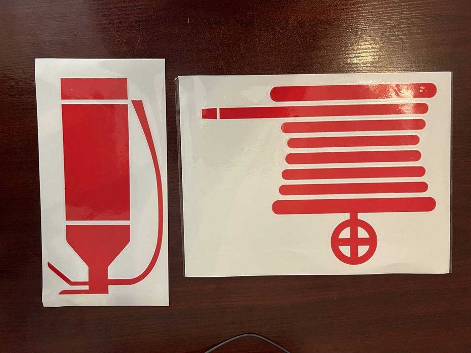 Контурные наклейки на пожарный щит/Ёпишмалар ёпиштириш щитлари учун