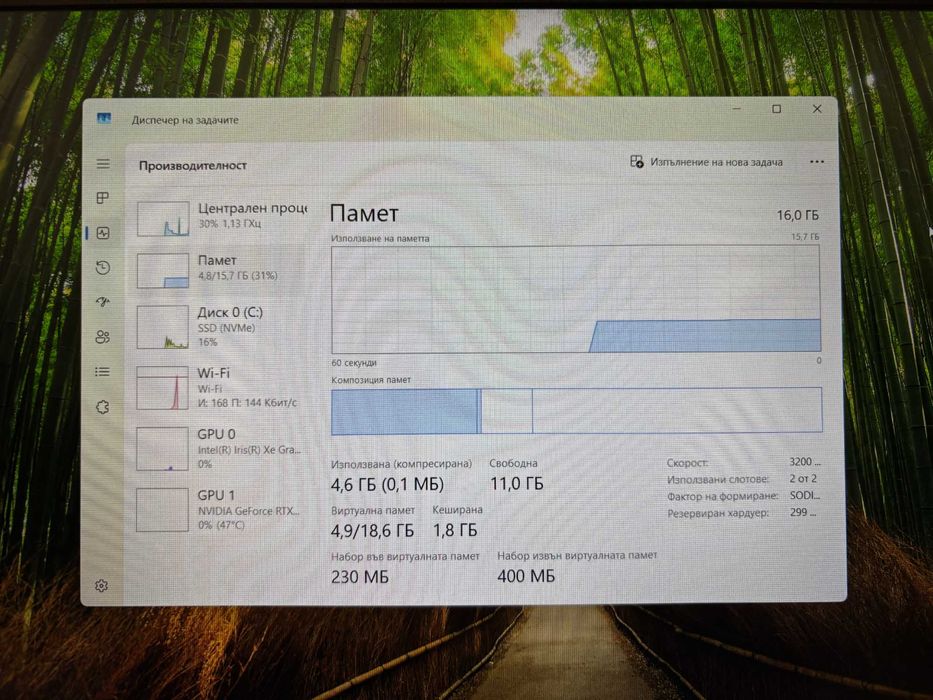 Геймърски лаптоп i7 12700H, RTX 3050 Ti 4GB, 16GB ram