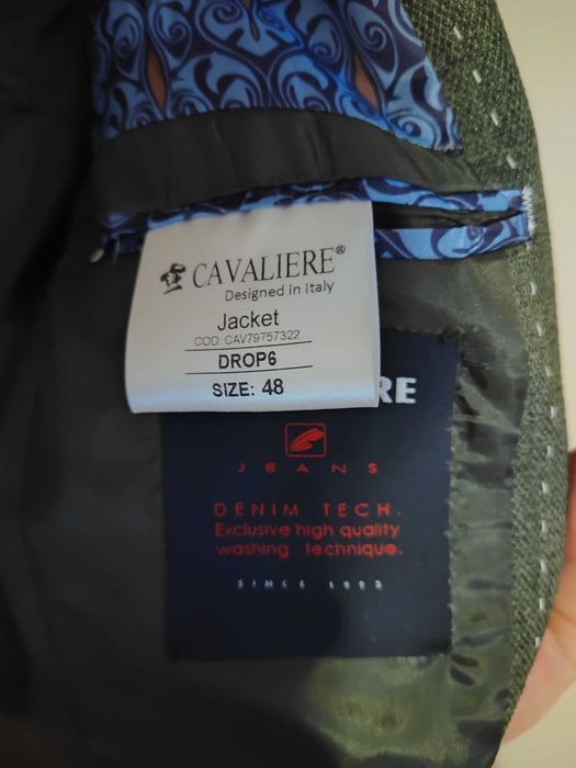 Sacou Cavaliere mărimea 48 verde-închis texturat DROP6, ca nou