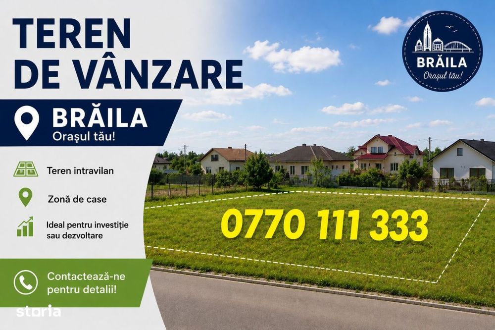 - Teren Intravilan, suprafata 477mp, zona Centrala de case