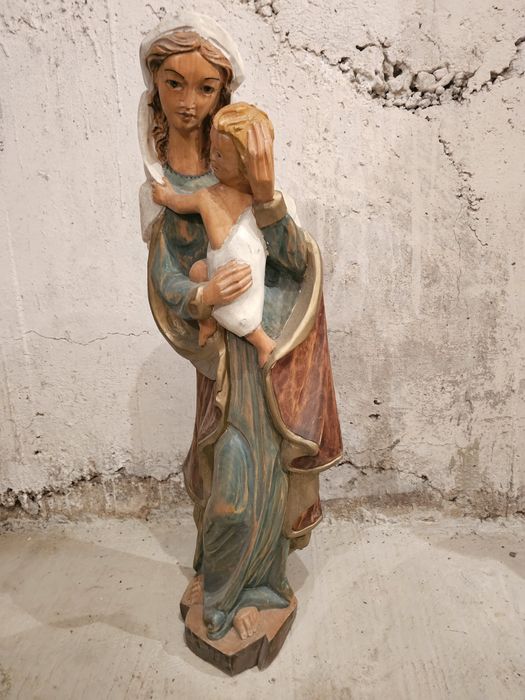 Statueta lemn masiv, sculptata manual