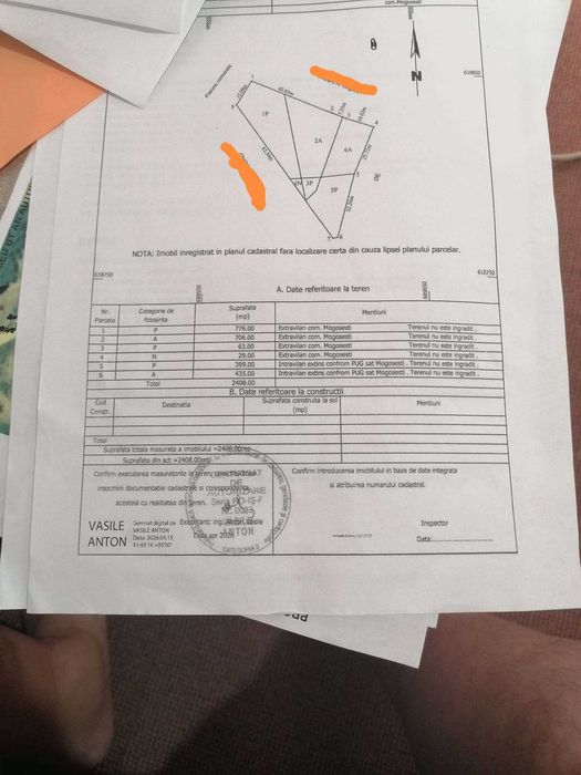 Vanzare Teren Mogosesti (intabulat)