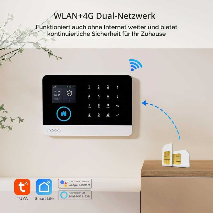 XNY 4G Wi-Fi GSM алармена система с 10 части, Alexa