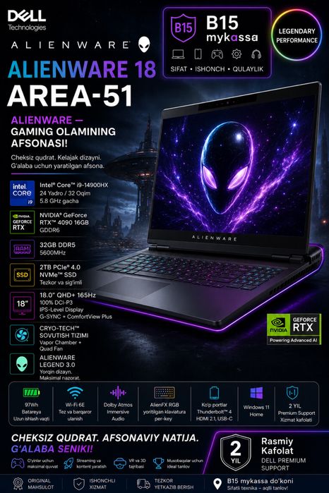 Dell Alienware 18 Area-51 — Alienware — Dastavka•New