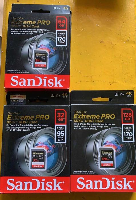 Card SD Sandisk Extreme Pro SDXC UHS-I 4K U3 32GB 64GB 128GB SIGILAT