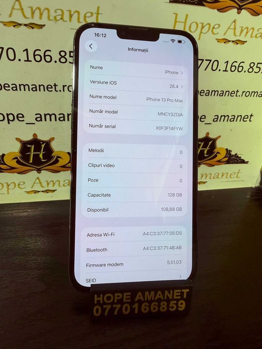 Hope Amanet P10/IPHONE 13 PRO MAX ,128 GB