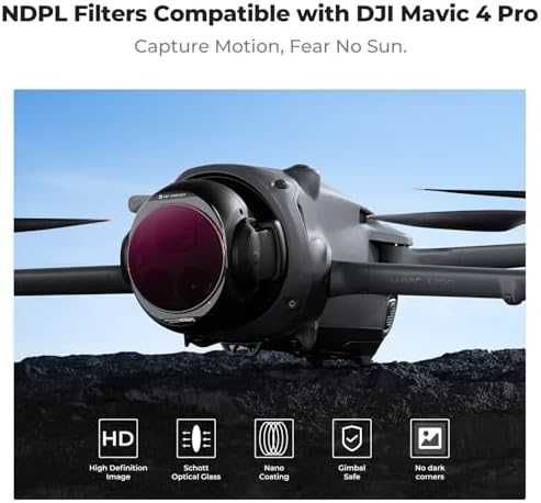 Нови Филтри за дрон DJI Mavic 4 Pro ND+PL 4 броя AGC Стъкло 28 Слоя