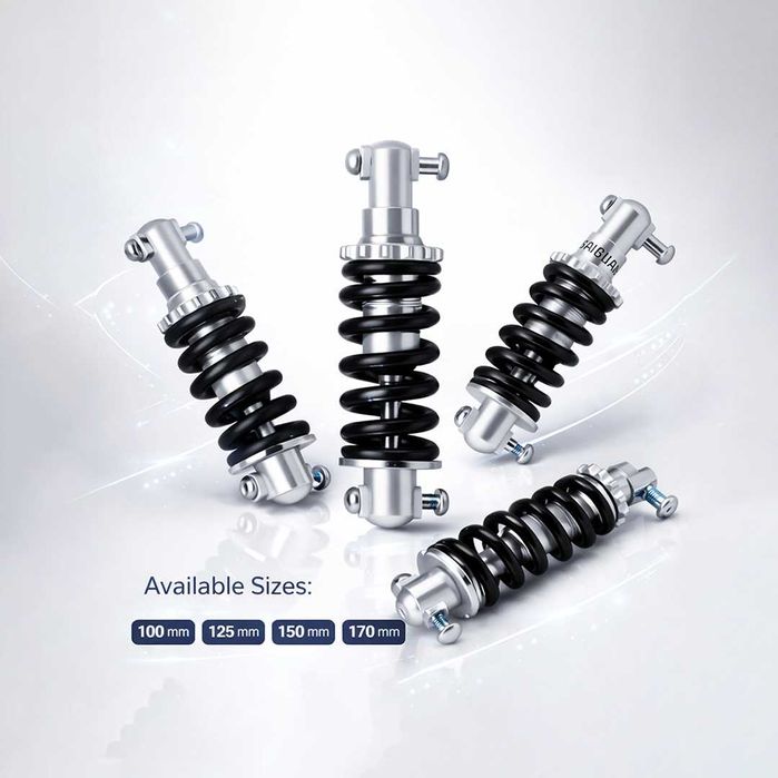 Заден амортисьор за велосипед с пружина – 100 / 125 / 150 / 170 mm