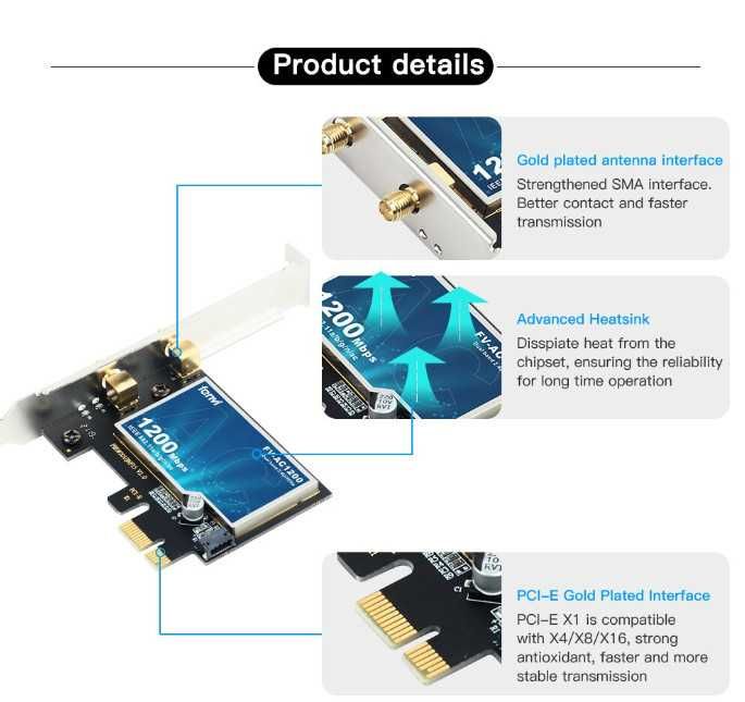 Комбо адаптер (Wi-Fi + Bluetooth) - PCI-Ex - новое с гарантией