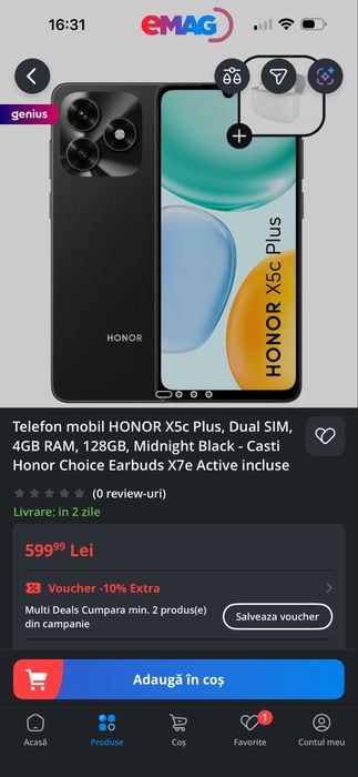 Vand 2 telefoane sigilate honor x5c plus de 128