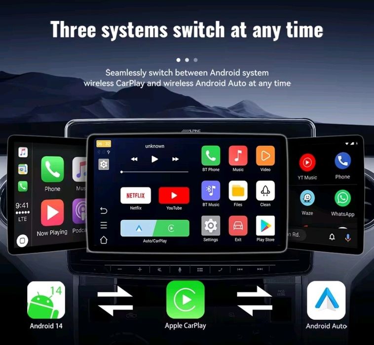Телевизия и Android 14 за коли с ,Androidauto,Carplay