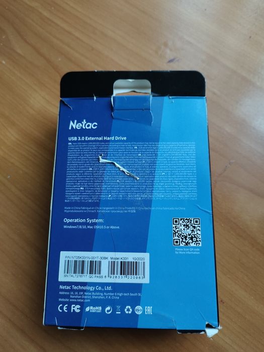 Жесткий диск внешний накопитель HDD Netac