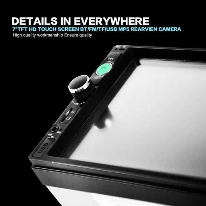MP5 Video Player 2DIN - Bluetooth, USB, 7" HD Touchscreen