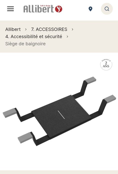 Scaun suspendat pentru cadă Allibert Loft Game (72-82 cm), NOU, Siguranță Baie