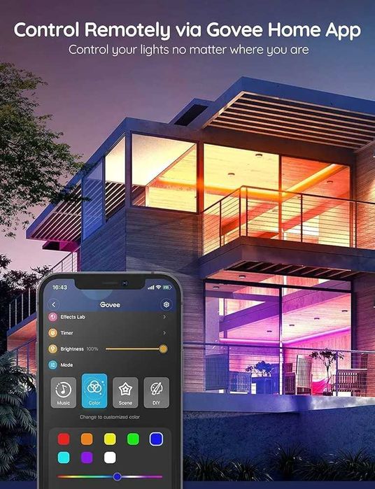 Нова интелигентна RGB LED лента Govee H6110, Wi-Fi, Bluetooth...