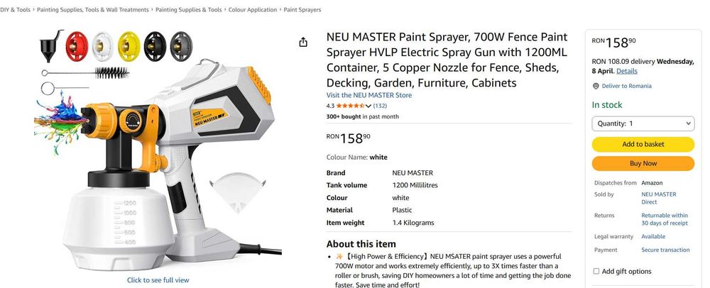 Pistol de vopsit NEU MASTER, 700W, ideal pentru garduri