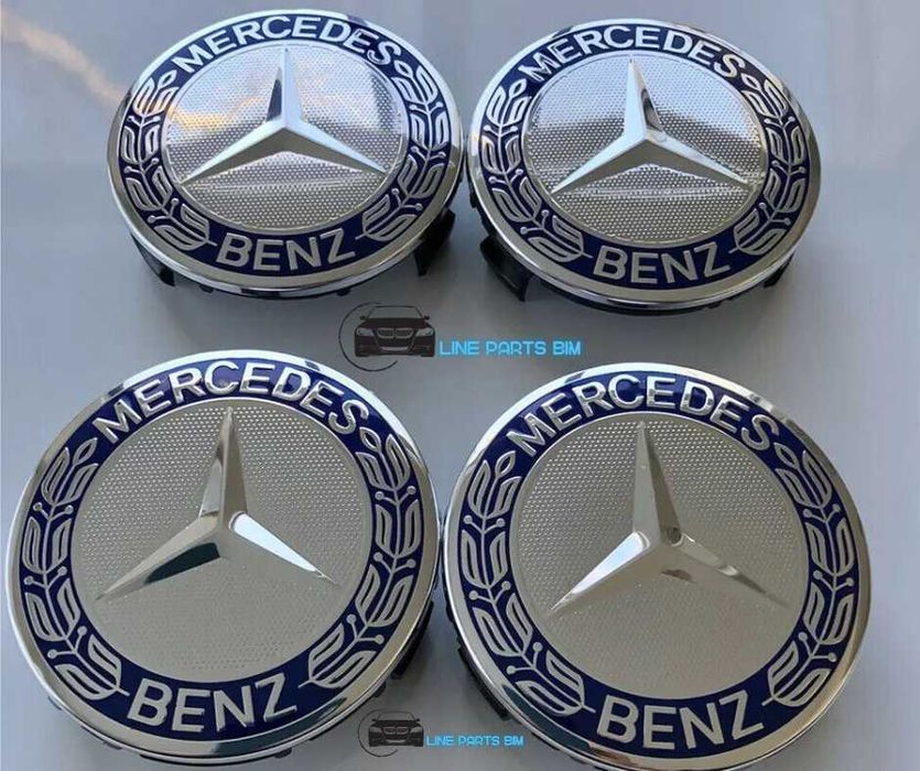 Set 4 Embleme Jante Mercedes Benz 75mm Diferite Culori,Capace Roti AMG