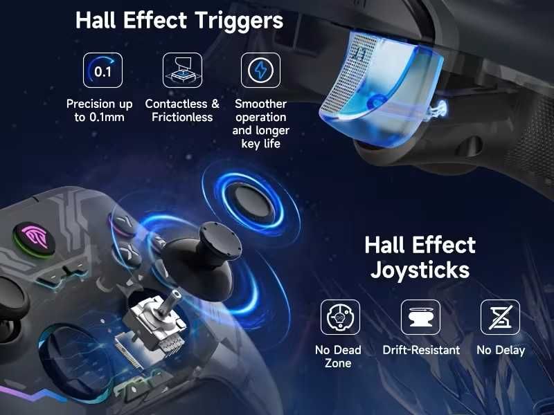 Controller Wireless EasySMX X15 RGB pentru PC, Android, iOs