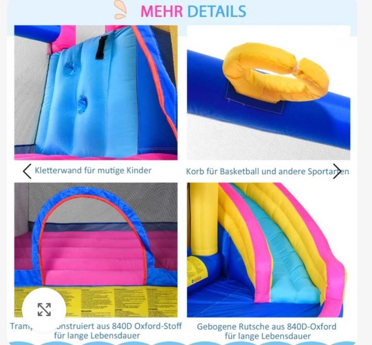 Надуваем замък, батут за скачане