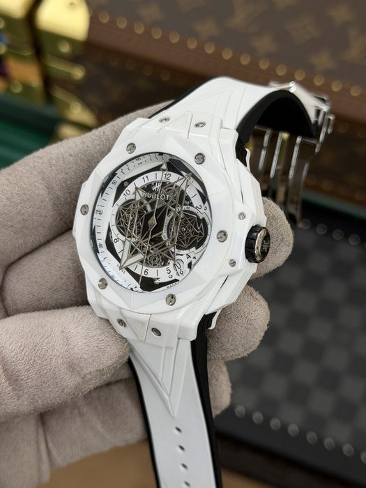HB Big Bang Sang Bleu White Ceramic 45mm