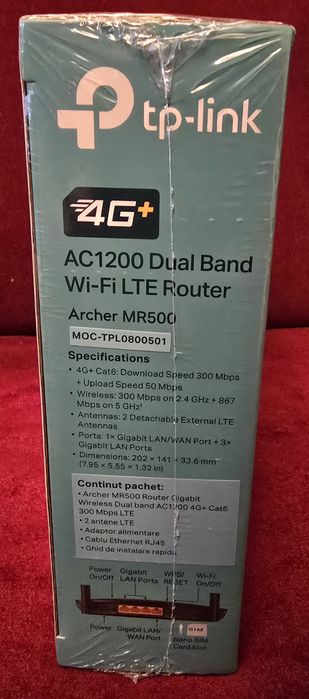 Router TP-LINK Archer MR500, Dual-Band, 4G+, SIGILAT, GARANTIE 2 ANI