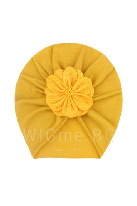 Бебешки тюрбан цвете с мъниста