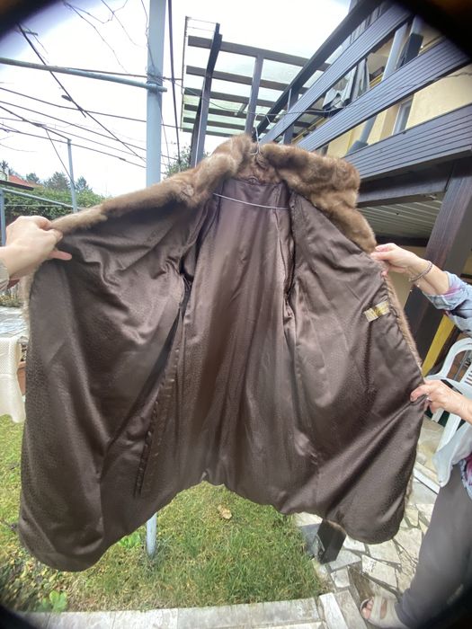 Blana lunga vizon culoare capucino M-L