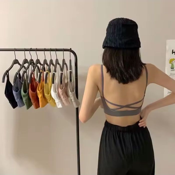 Спортен фитнес топ бюстие секси гръб различни видове разпродажба