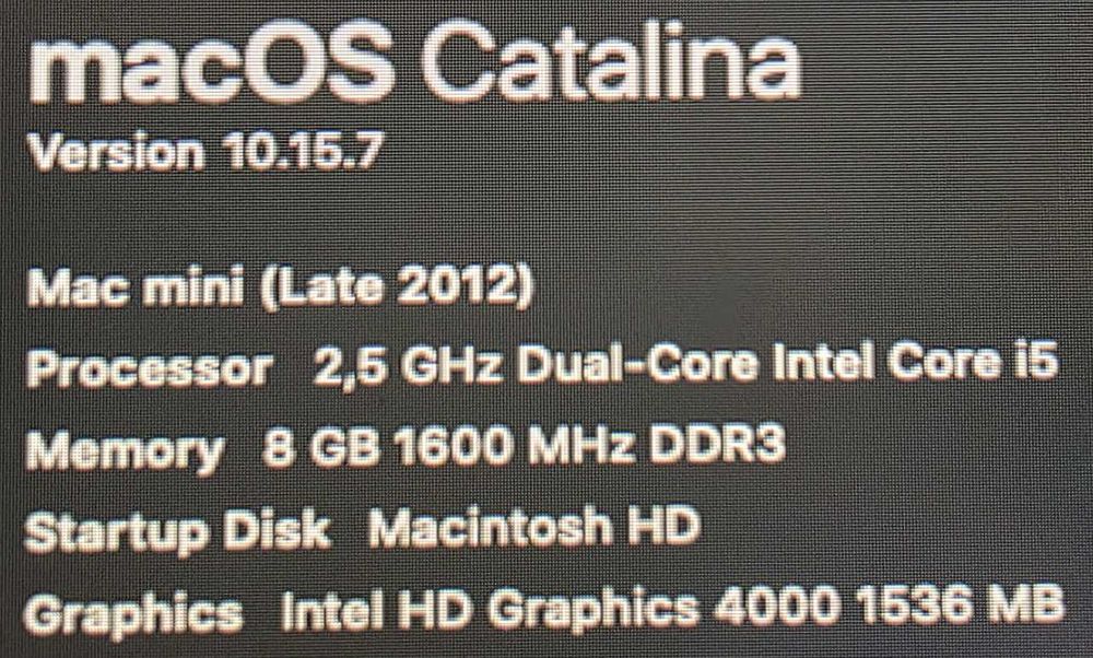 Mac Mini (Late 2012) - i5/8GB/500GB