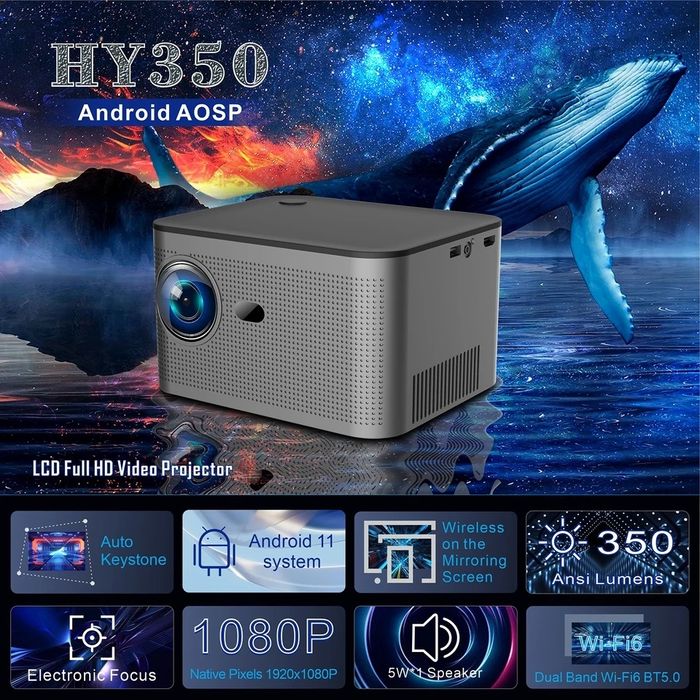 Smart Проектор HY350 android11.+доставка бепул.ю