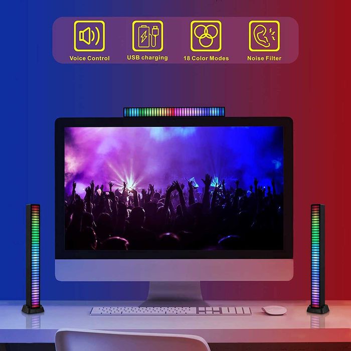 Многоцветна лампа в ритъм с музиката - Парти/Гейминг лампа