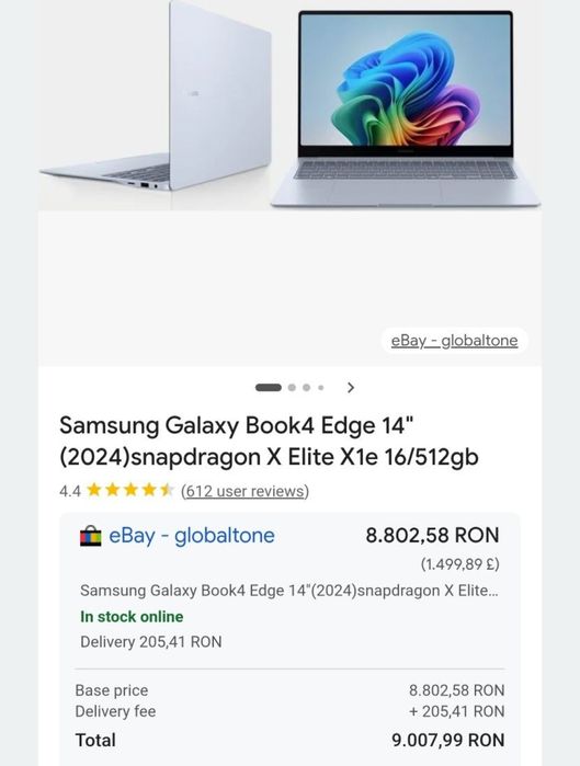 Galaxy Book4 Edge Amoled 2x 3k 14" touchscreen Snapdragon X-Elite NOU