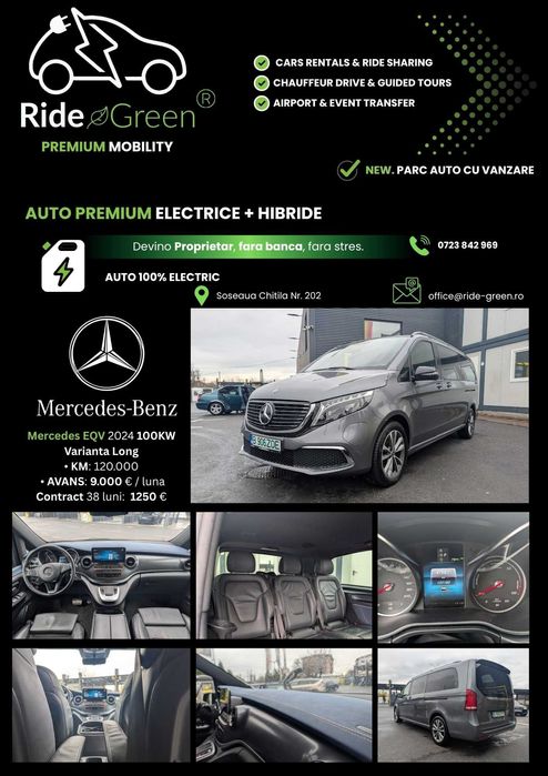 Inchiriez Masina La Ramanere Mercedes EQV 2024 100KW pentru Uber, Bolt