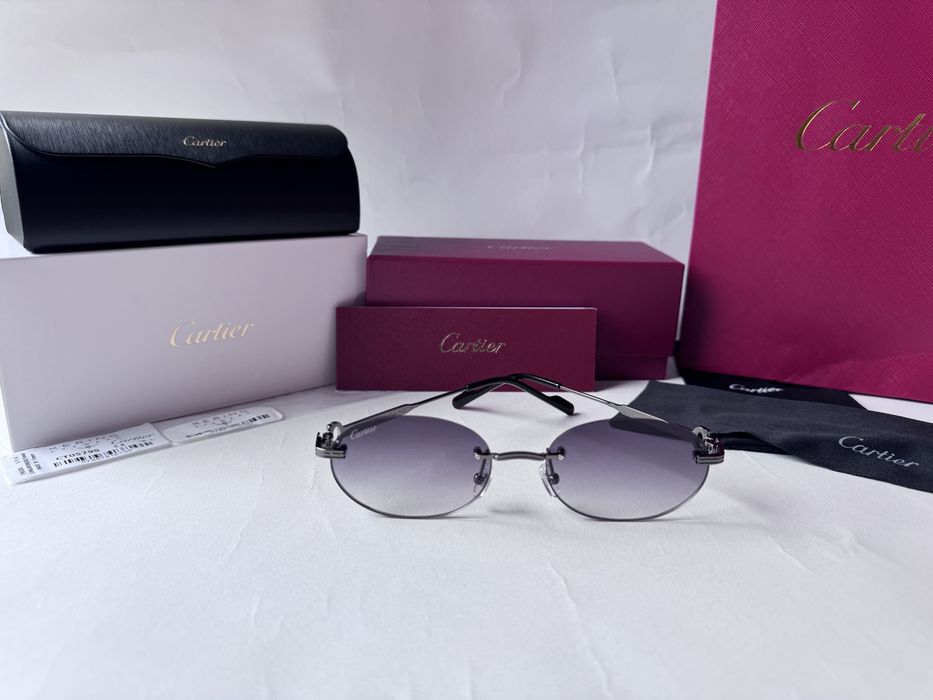 Ochelari de soare Cartier Oval-Rimless CT0579S 145, Noi