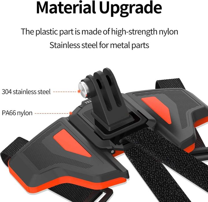 Стойка за мотоциклетна каска TELESIN с извита брадичка за GoPro Hero