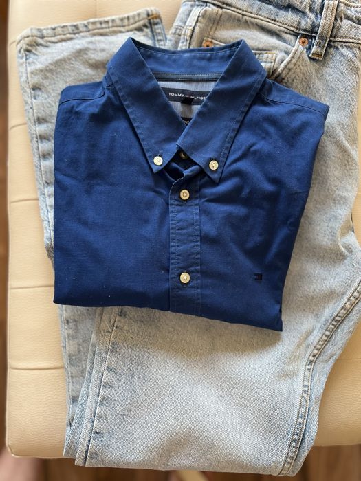 Оригинална мъжка риза Tommy Hilfiger + подарък дънки Pull&Bear