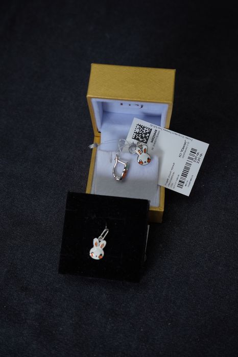 Комплект серьги серебряные